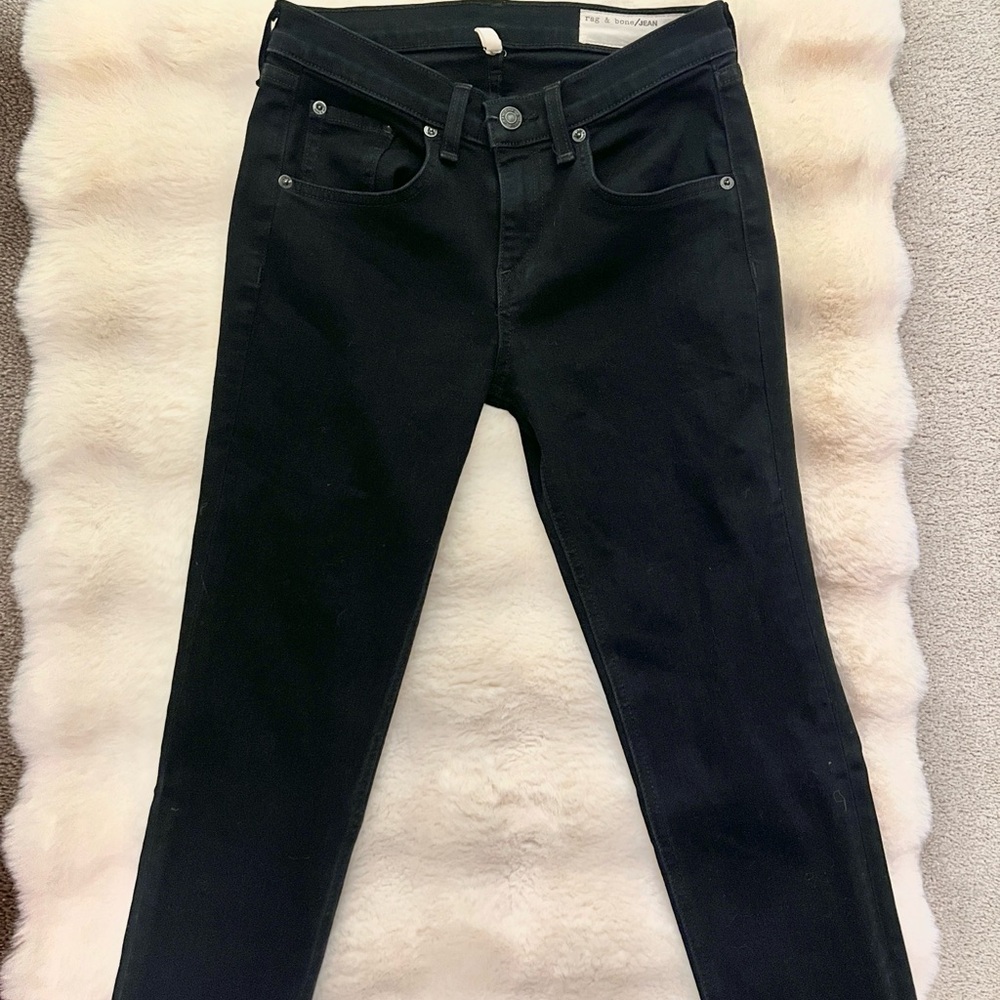 Rag & Bone Nina High Rise Black Skinny Jeans Like New Size 25